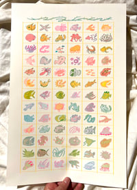Image 1 of Fish Grid  - 5 Color Riso Print