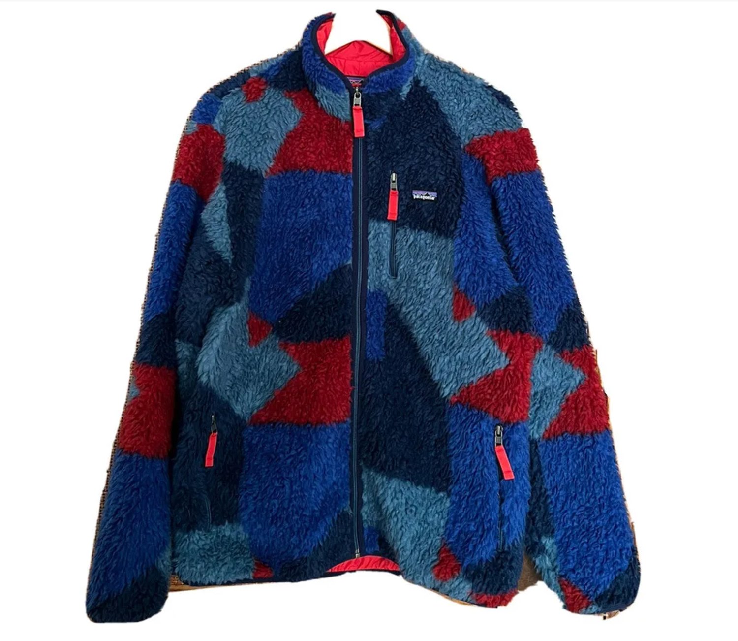 Image of Patagonia Retro X Cardigan Block Camo Rare Size L Razzle Dazzle Camo 