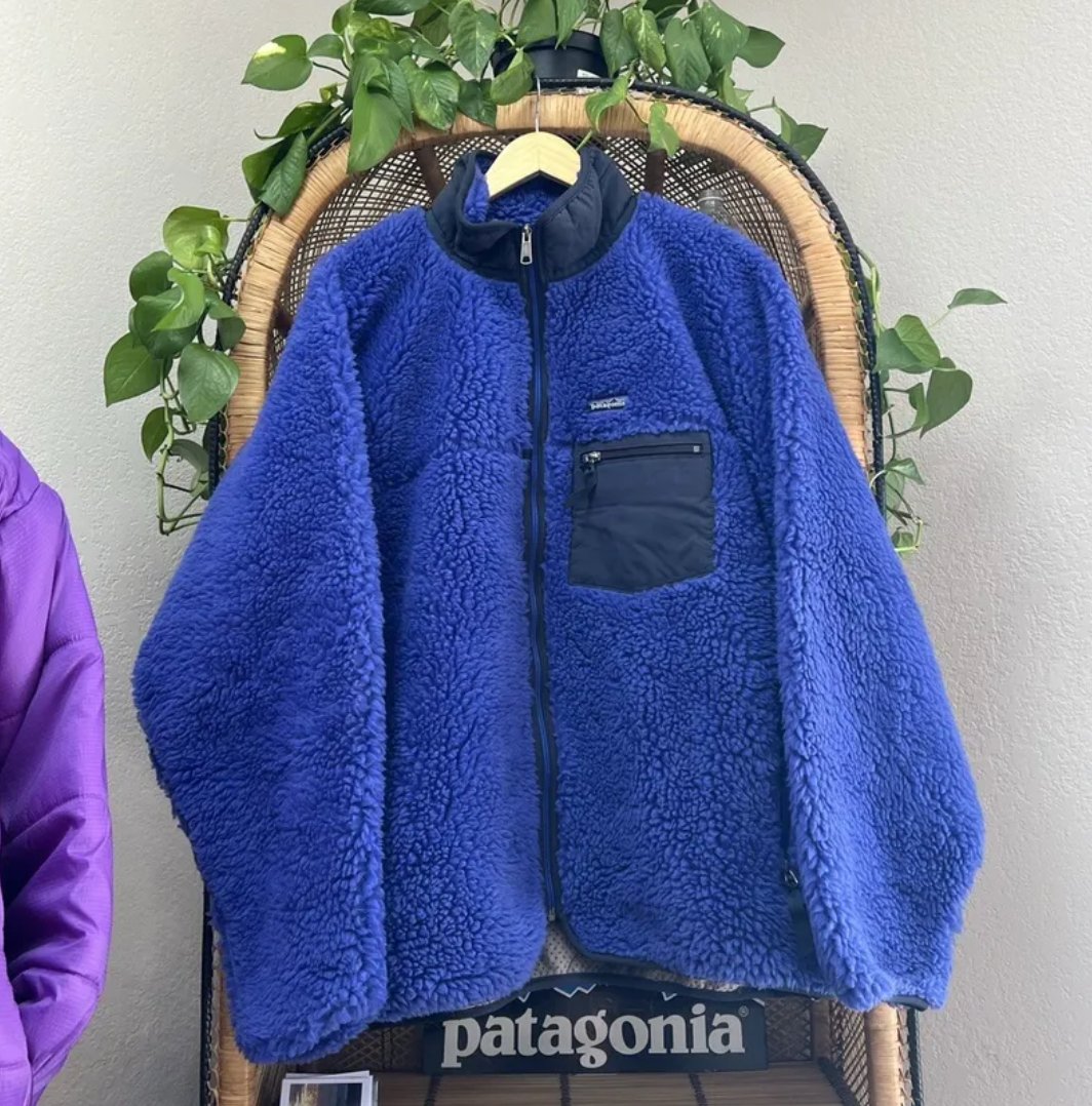 Image of Vintage Patagonia Retro X Cobalt Deep Pile Jacket FA 2001 Mint Condition!!! XXL