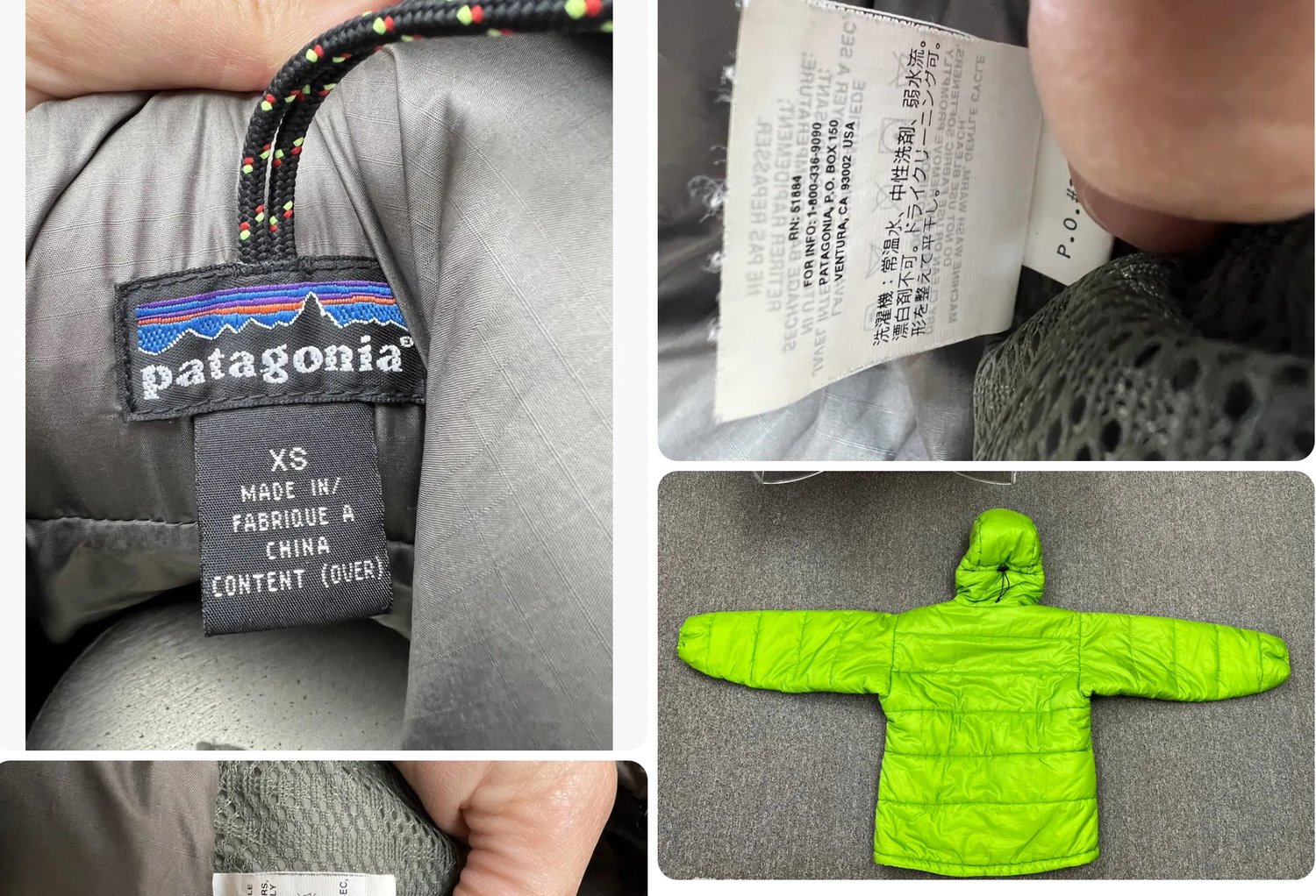 Image of Deadstock NOS GECKO green Patagonia Das Parka Vintage FA 02 XS