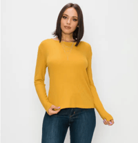 Image 1 of Baby Thermal Basic Long Sleeve Tee in Grape, Mustard, or Gray
