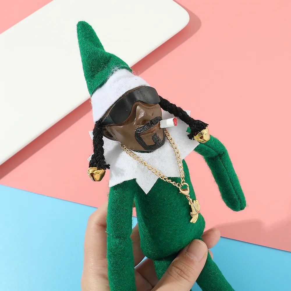 Snoop Dog Christmas Elf Home Decoration New Year And just Chilling On A Leaf Type Of Hang/Rolling