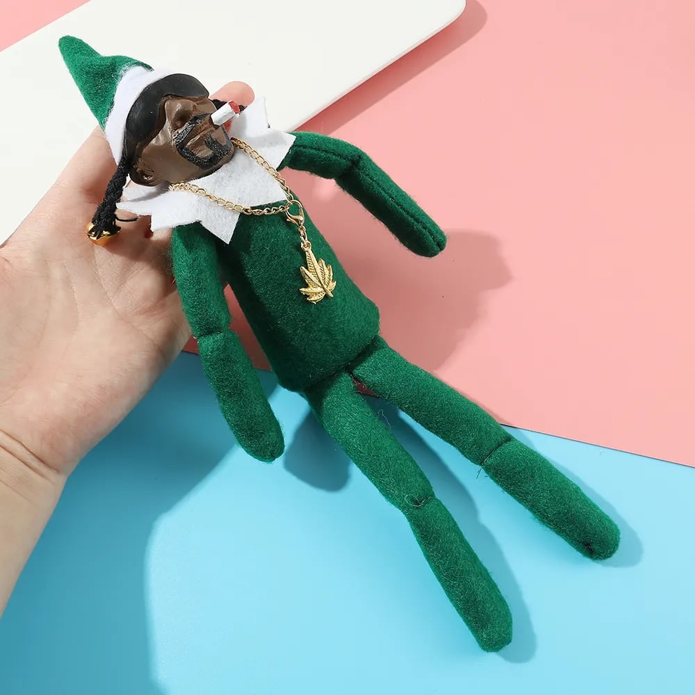Snoop Dog Christmas Elf Home Decoration New Year And just Chilling On A Leaf Type Of Hang/Rolling