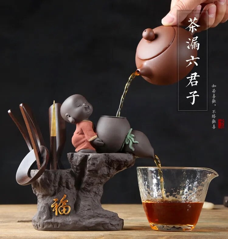 Kung Fu Tea Set Tea Ceremony Little Monk Accessories Set Clip Needle Ceramic Tea Scoop Strainers