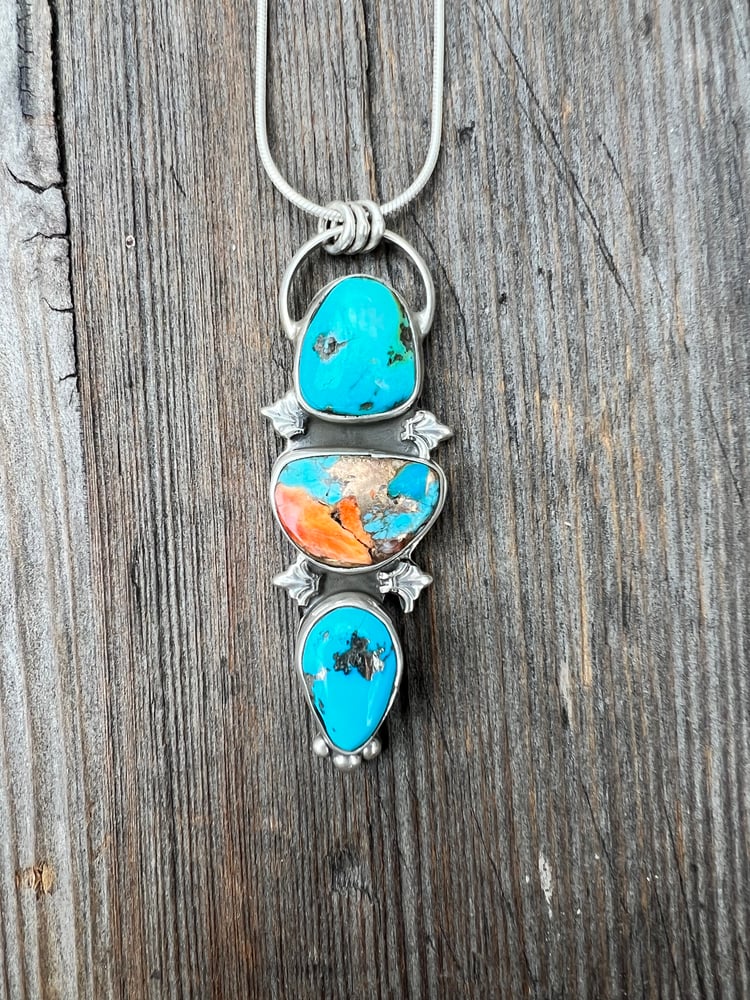 Image of Tri-version Turquoise wave pendant