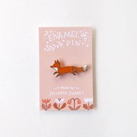 Image 3 of Running Fox Enamel Pin