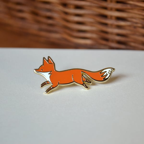 Image of Running Fox Enamel Pin