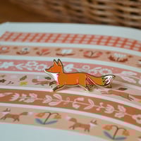 Image 2 of Running Fox Enamel Pin