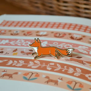 Image of Running Fox Enamel Pin