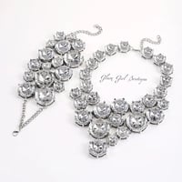 Image 1 of "Drippin' In Ice" (Silver) Necklace & Bracelet Set