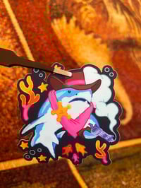 Image 4 of Great White Shark Cowboy Sticker