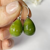 Image 4 of Earrings - Olive Teardrops