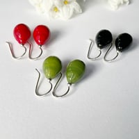 Image 5 of Earrings - Olive Teardrops
