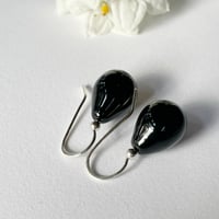 Image 1 of Earrings - Black Teardrop