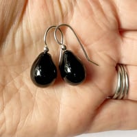 Image 4 of Earrings - Black Teardrop