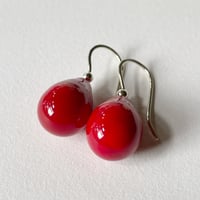 Image 2 of Earrings -  Red Teardrops