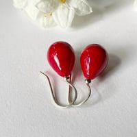 Image 4 of Earrings -  Red Teardrops