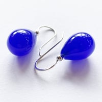 Image 1 of Earrings - Delft Blue Teardrops