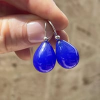 Image 5 of Earrings - Delft Blue Teardrops