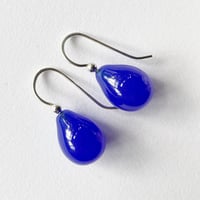 Image 3 of Earrings - Delft Blue Teardrops