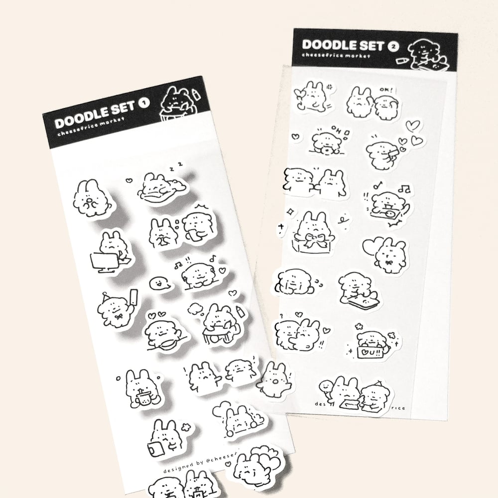 Image of DOODLE SET STICKER SHEET