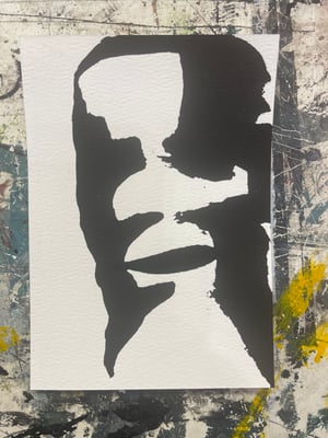 rorschach portrait no2 - 15x10 cm, acrylic on aquarelle paper