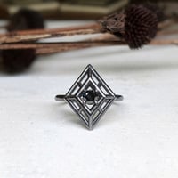 Image 1 of Deco Cage Ring - Black Diamond