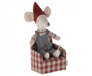 Image of Butaca roja cuadros vichy de ratón