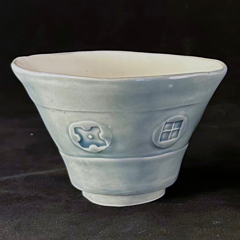 Image of Blue Green Bowl with Seals