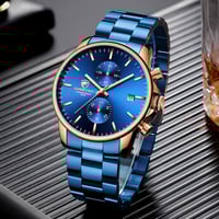 Image 1 of Rose Gold Blue Watch