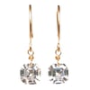 Asscher-cut Cubic Zirconia Tiny Hoop Earrings 14kt Gold-filled