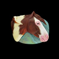 Image 1 of XL. Monty - Pinto Mustang - Lampwork Glass Sculpture Pendant Bead