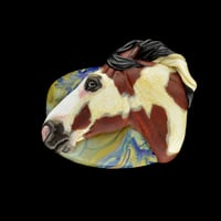 Image 1 of XXL. Calamity - Pinto Horse - Flamework Glass Sculpture Bead