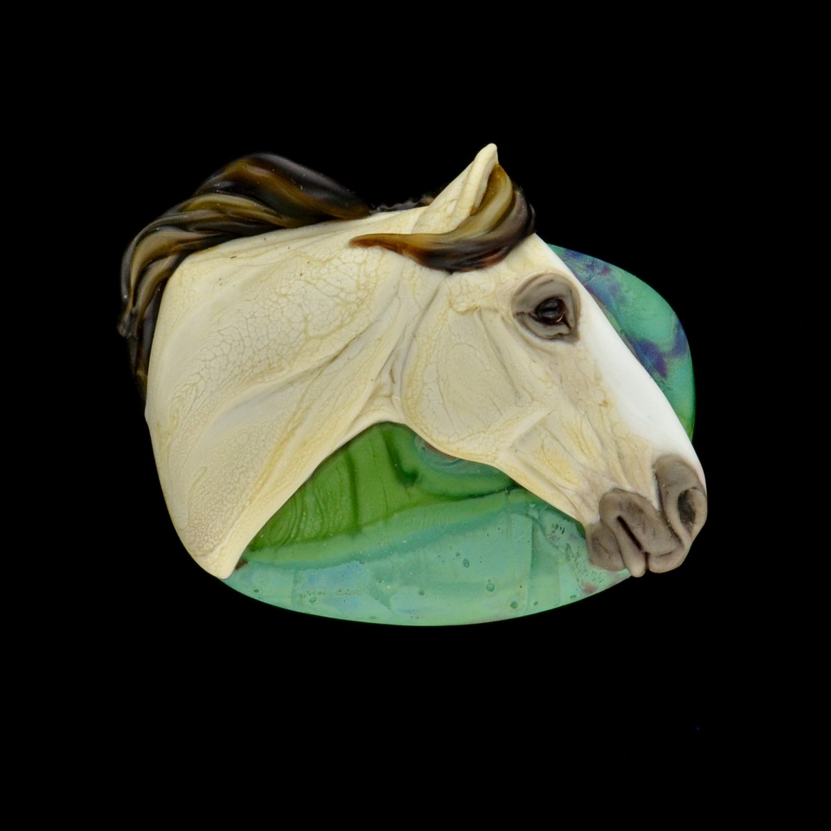 Image of XXL. Canción - Andalusian Mare - Flamework Glass Sculpture Bead 