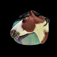 Image 1 of XXL. Dundee - Pinto Horse - Flamework Glass Sculpture Bead