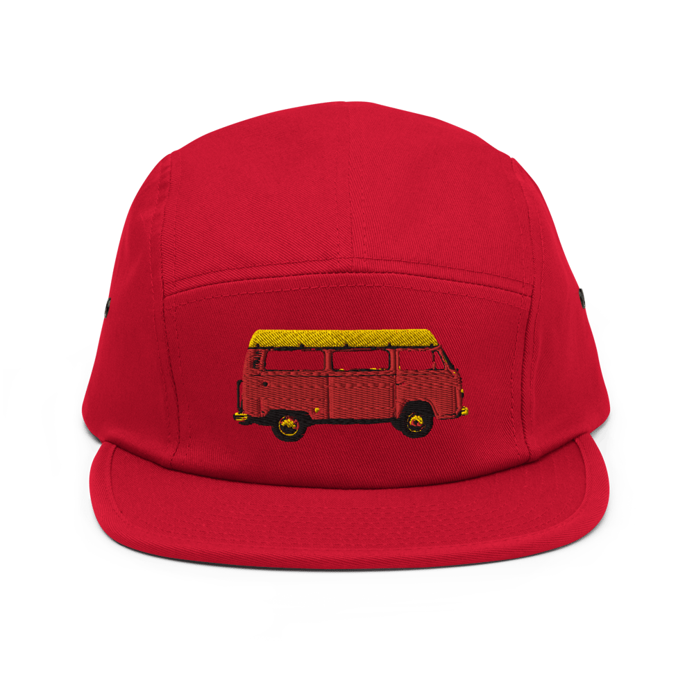 LTC 5 PANEL CAP - RED-YELLOW BUS LOGO