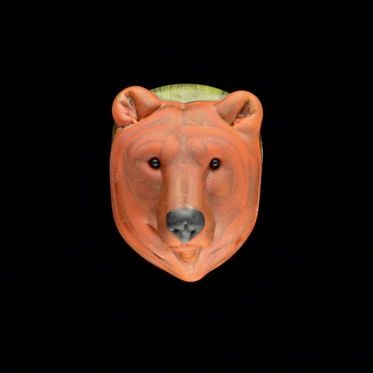 Image of LG. Curious Yearling Brown Bear - Flamework Glass Sculpture Bead