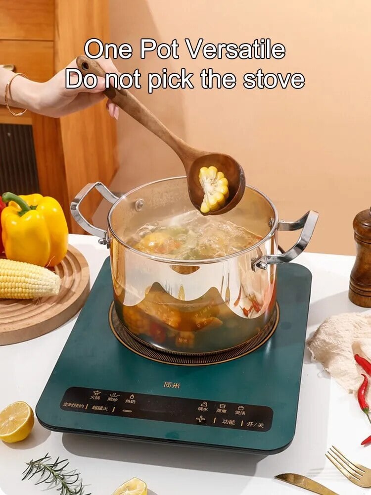 1.8L Thickened Glass Double-ear Stewpot Transparent Household Electric Ceramic Oven