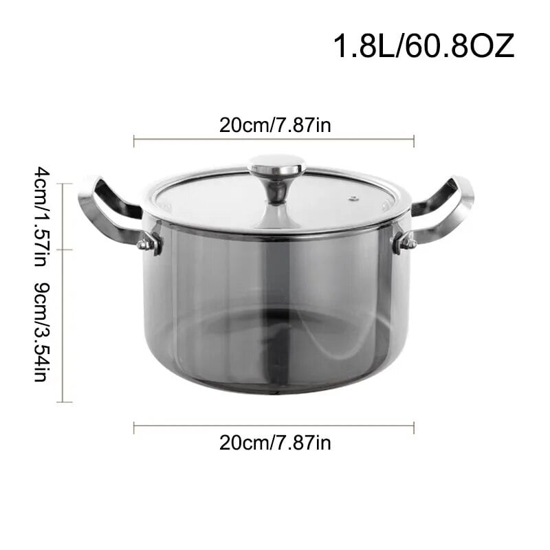 1.8L Thickened Glass Double-ear Stewpot Transparent Household Electric Ceramic Oven