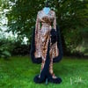 Leopard Marabou-trimmed "Super Selene" Dressing Gown