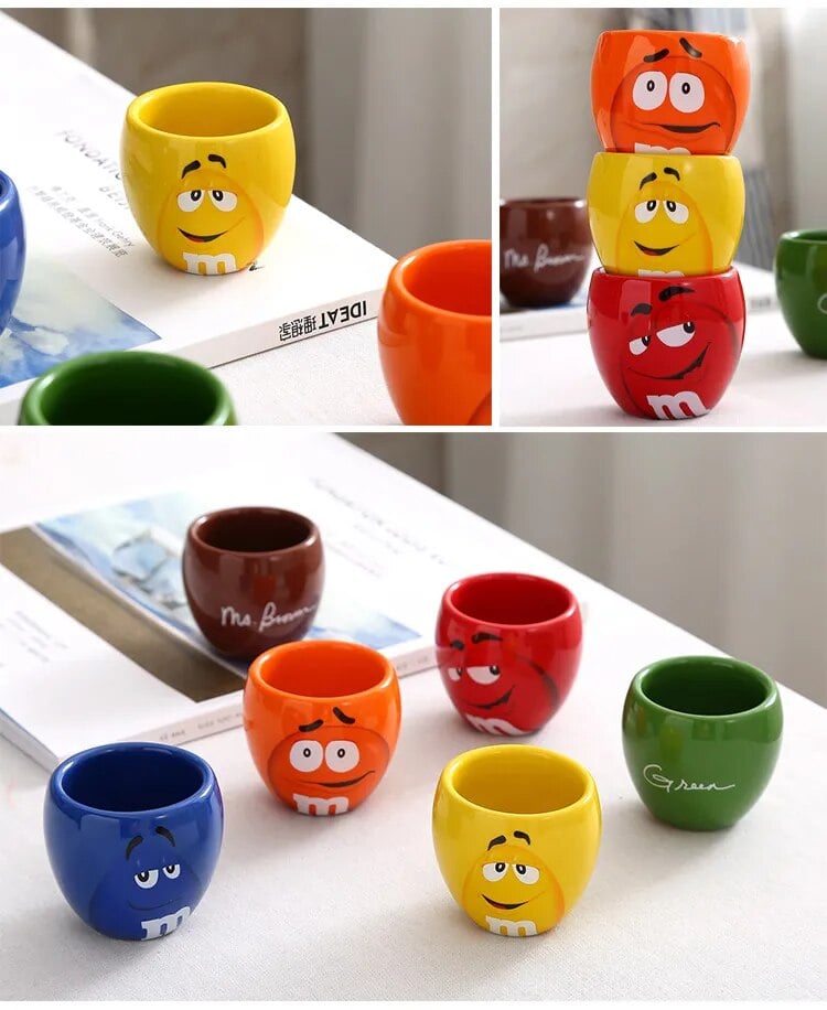6pcs Genuine American M Chocolate Beans Mugs Ceramics tea Cups Coffee Mugs