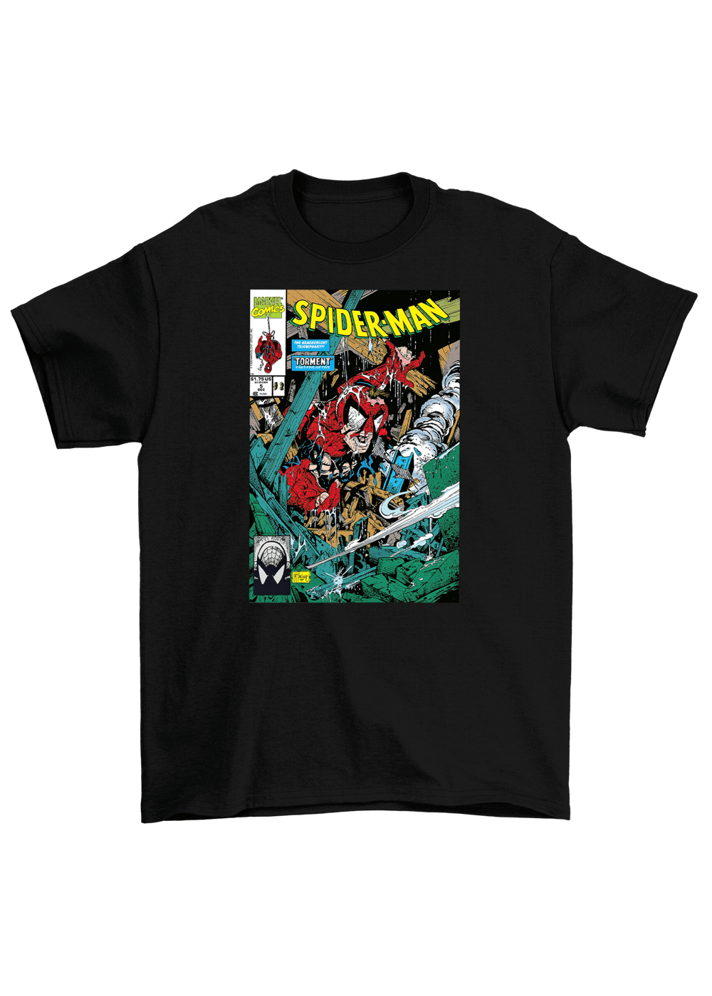 Image of SPIDER-MAN: TOURMENT T-SHIRT (EXCLUSIVE COMIC CLUB® DROP)