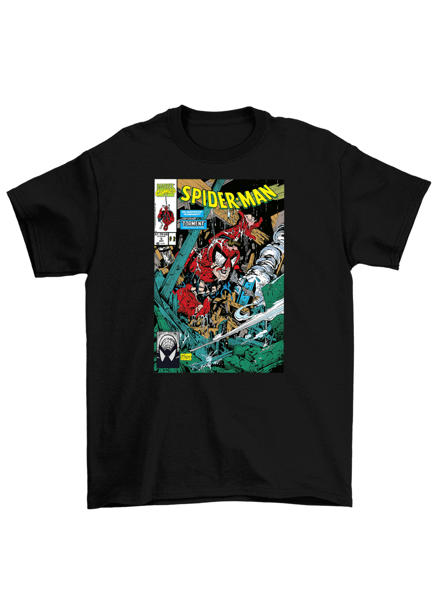 Image of SPIDER-MAN: TOURMENT T-SHIRT (EXCLUSIVE COMIC CLUB® DROP)