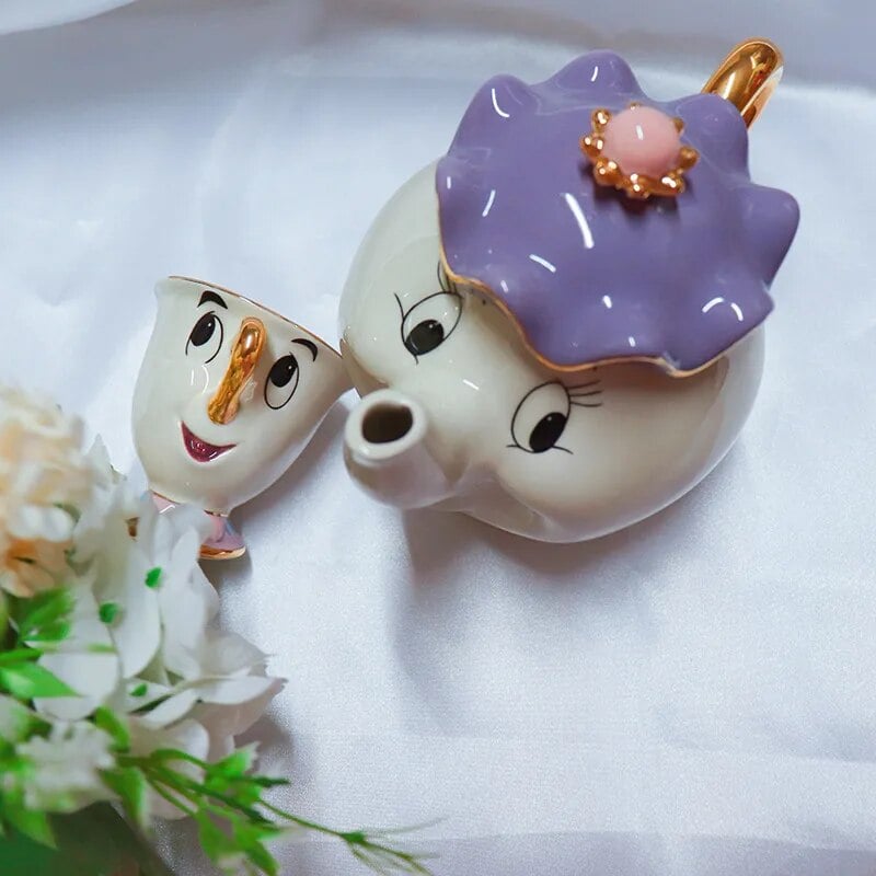 One Set Lovely Beauty And The Beast Mrs Potts Chip Coffee Tea Set