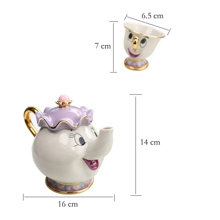 One Set Lovely Beauty And The Beast Mrs Potts Chip Coffee Tea Set