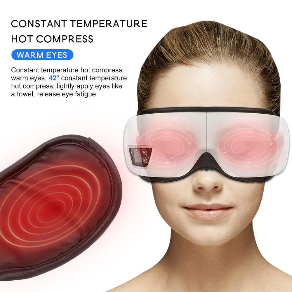 Eye Massager 6D Smart Airbag Vibration Eye Care Instrument Hot Compress Bluetooth
