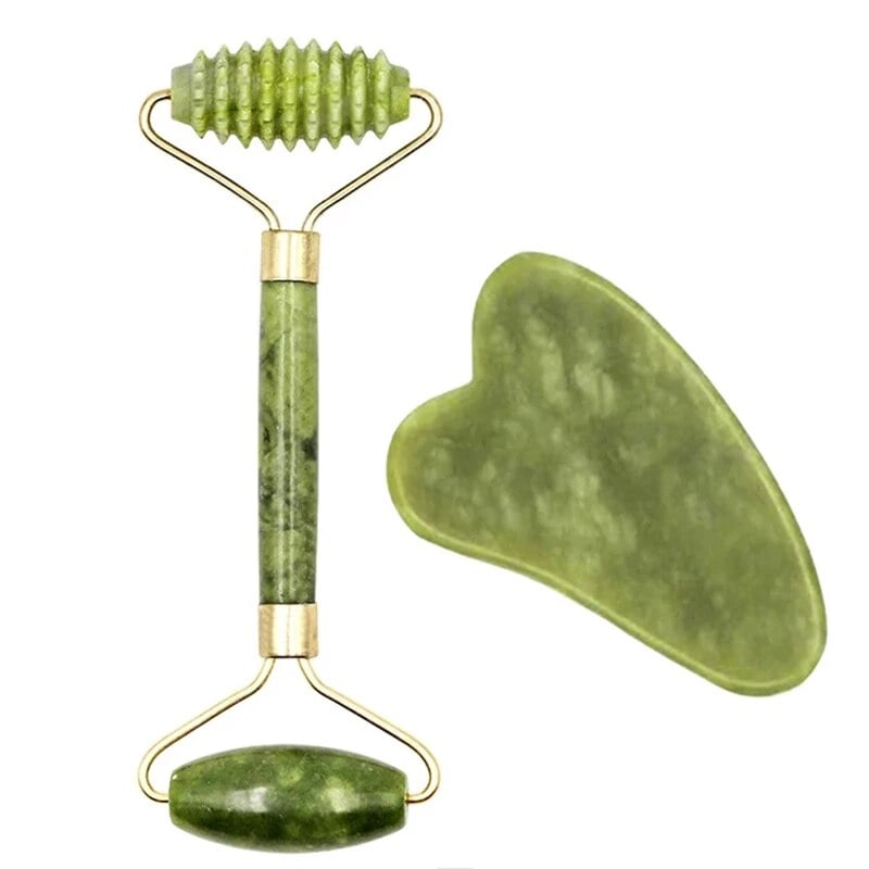 Natural Jade Face Massager Gua Sha Stone Facial, Board Acupoint Eye Care SPA