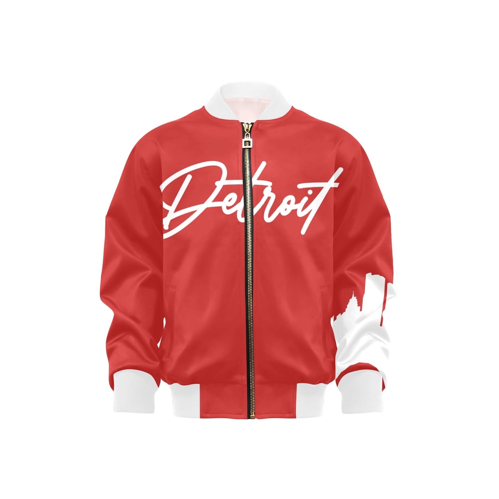 Image of Kids Printed Detroit Jacket Red