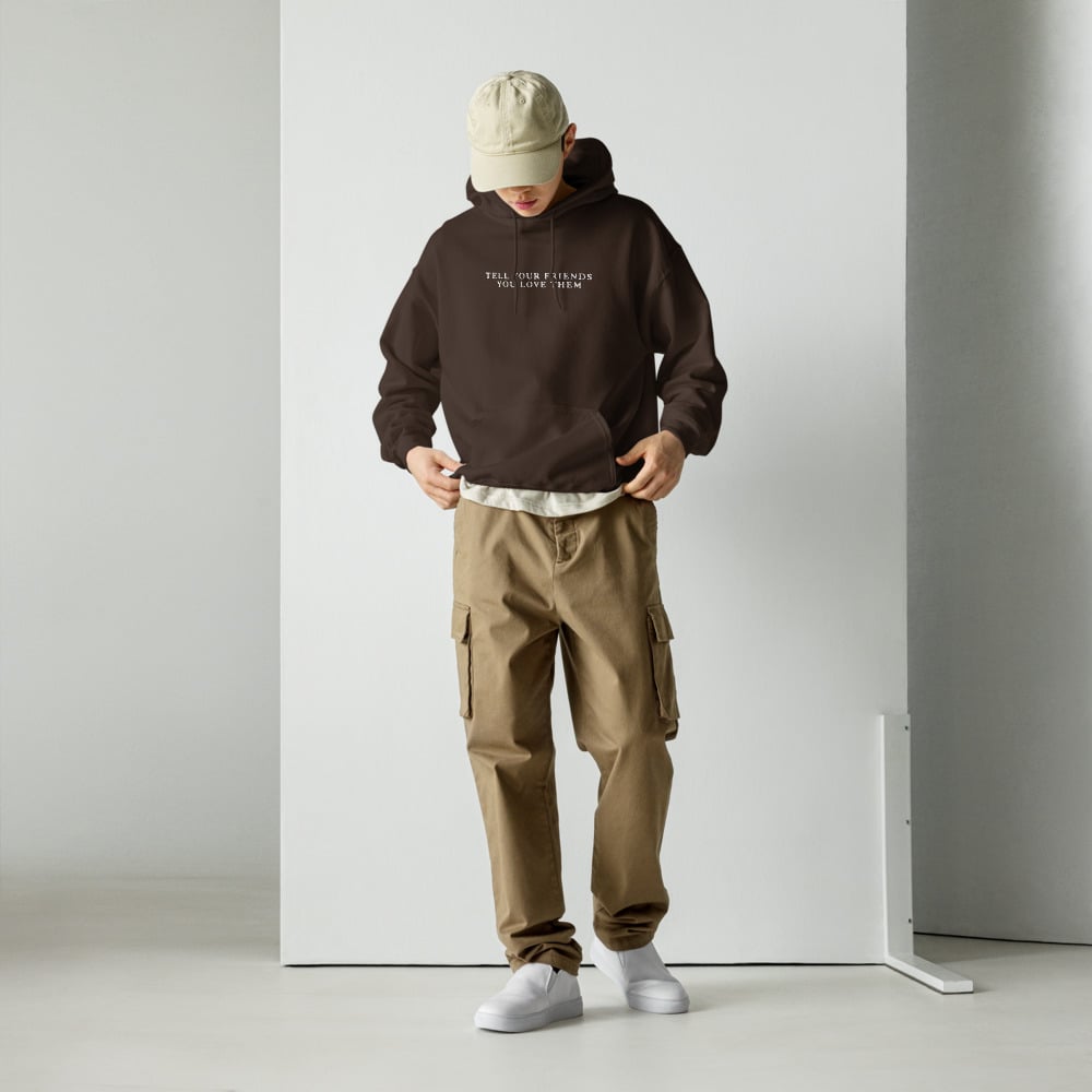 Tell Your Friends You Love Them | Embroidered Hoodie - Neutrals