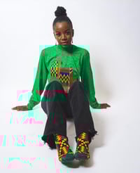Image 1 of African Print Socks Unisex Kente Print Geometry Pattern One Size 6-12